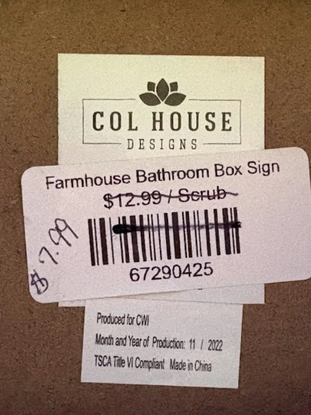 Set of 2 - Brush Your Teeth & Scrub A Dub Dub - Farmhouse Bathroom Box Signs